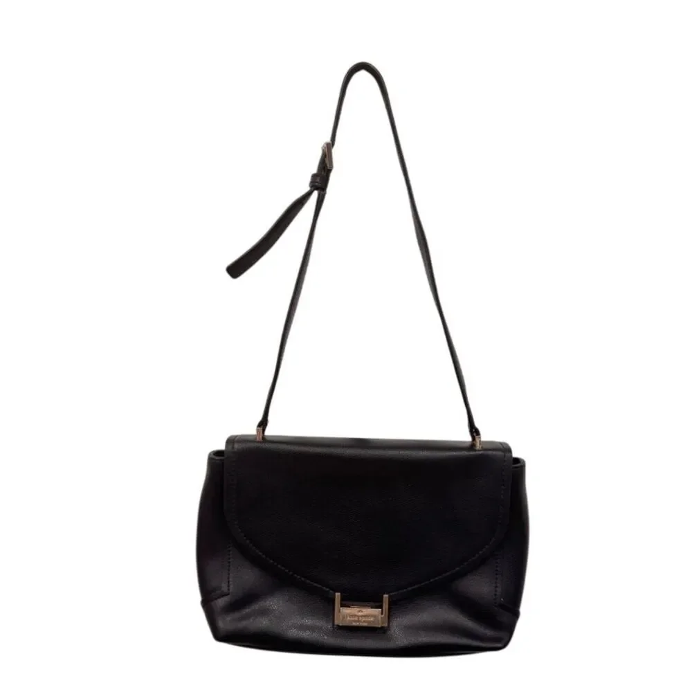 Kate Spade NewYork Edna‎ Miro Street Black Crossbody Leather satchel 10.5x7x2.5